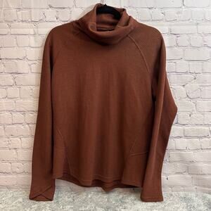 Kuhl Petra Turtle Neck Waffle Knit Long Sleeve Brown Women's Small Layering